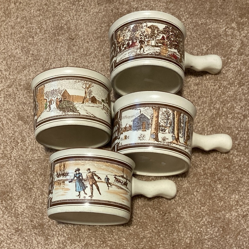 1986 Watkins Almanac Vintage soup bowls Jan 1902. March 1904. Dec 1904 Aug 1908
